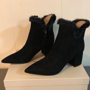 🎈FINAL MARKDON🎈Marc Fisher ML JACINTE Ankle Boot Bottie Fur